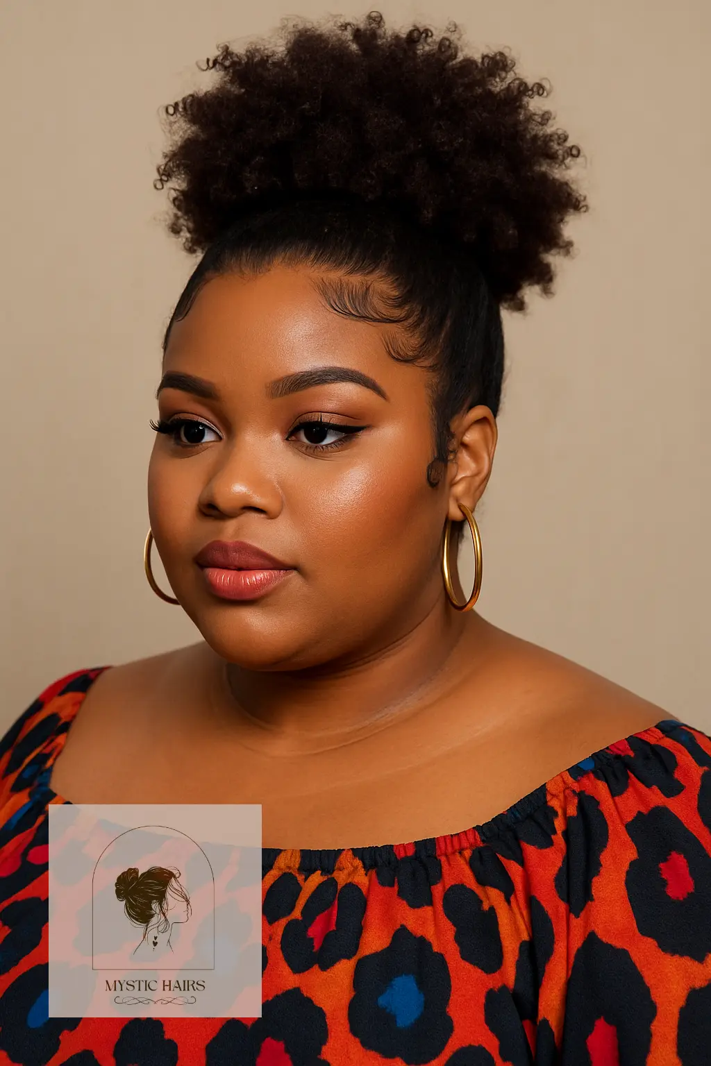 Curly High Puff With Edges