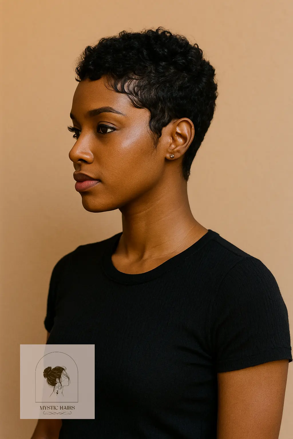 Curly Pixie with Defined Edges