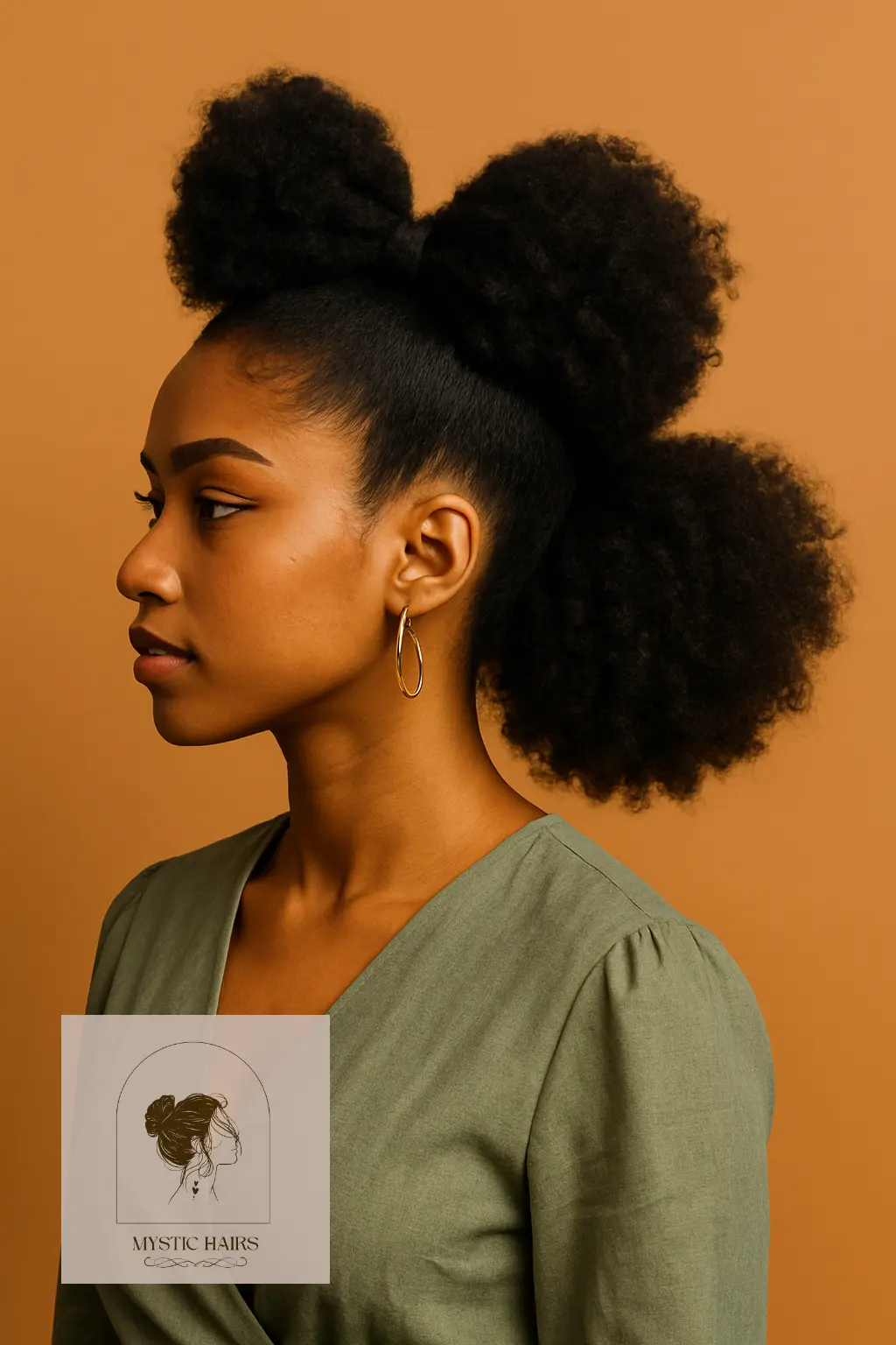 Curly Puff with Afro Puff Bow Tie