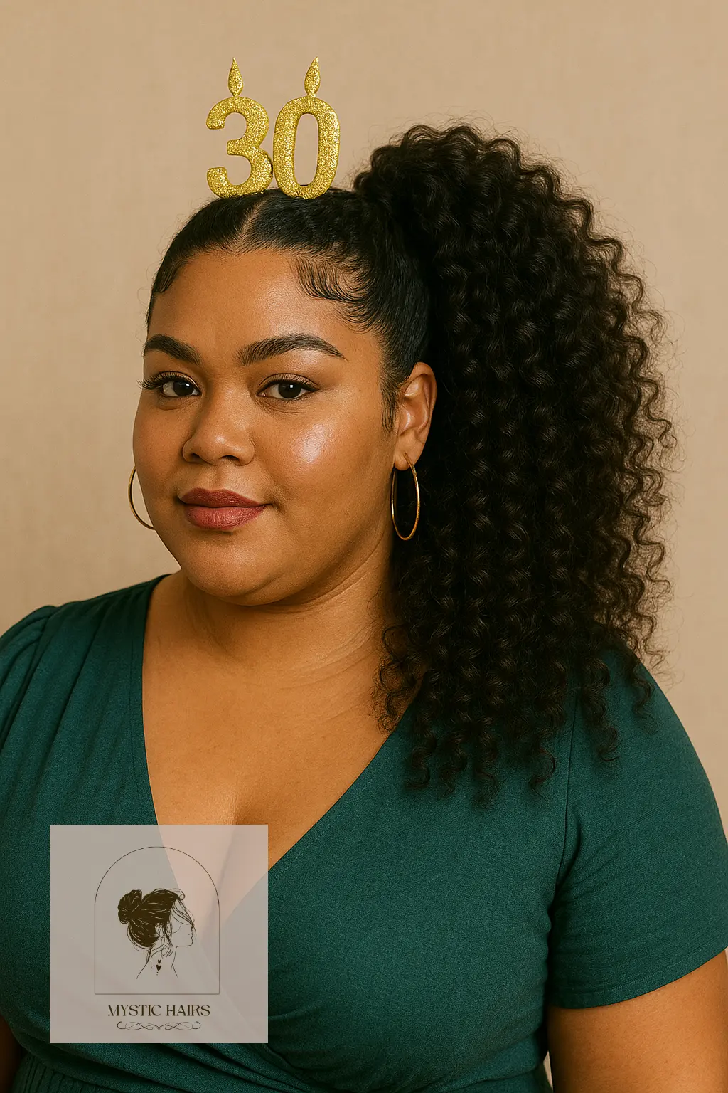 Curly Side Ponytail With Volume