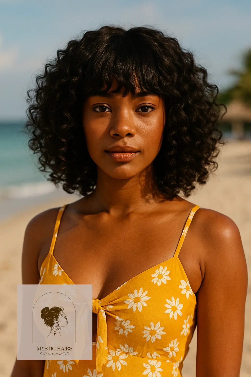 Curly Wig With Fringe Bangs