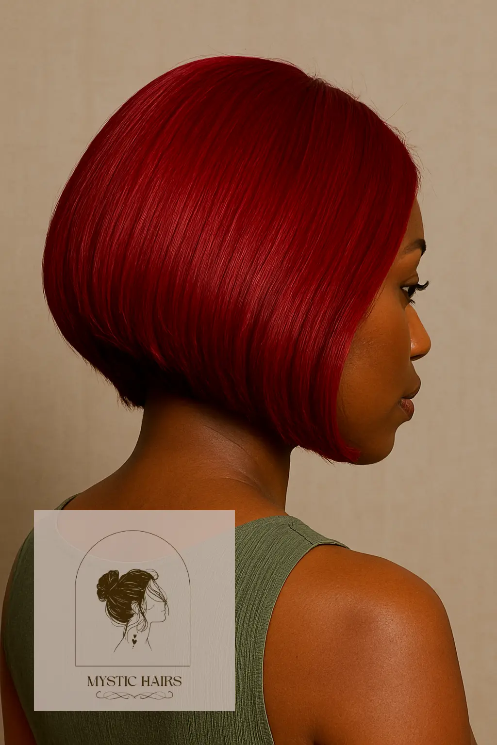 Curved Bob in Vibrant Red