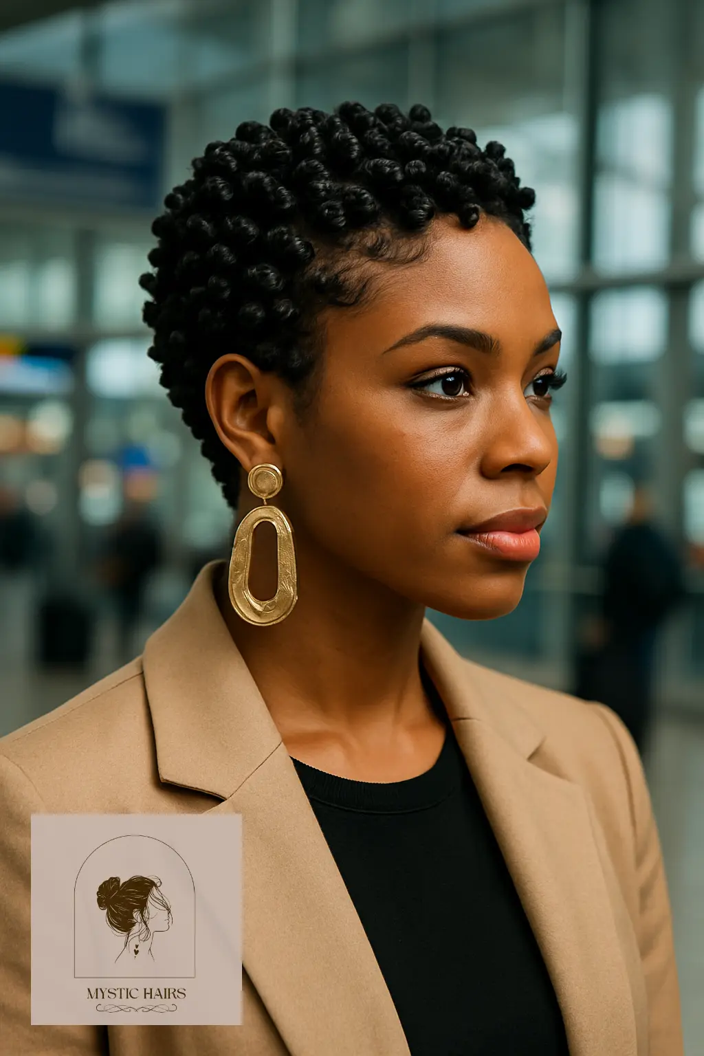 Defined Finger Coils with Statement Earrings