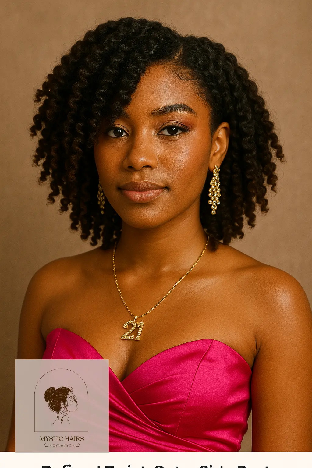 Defined Twist-Out with Side Part