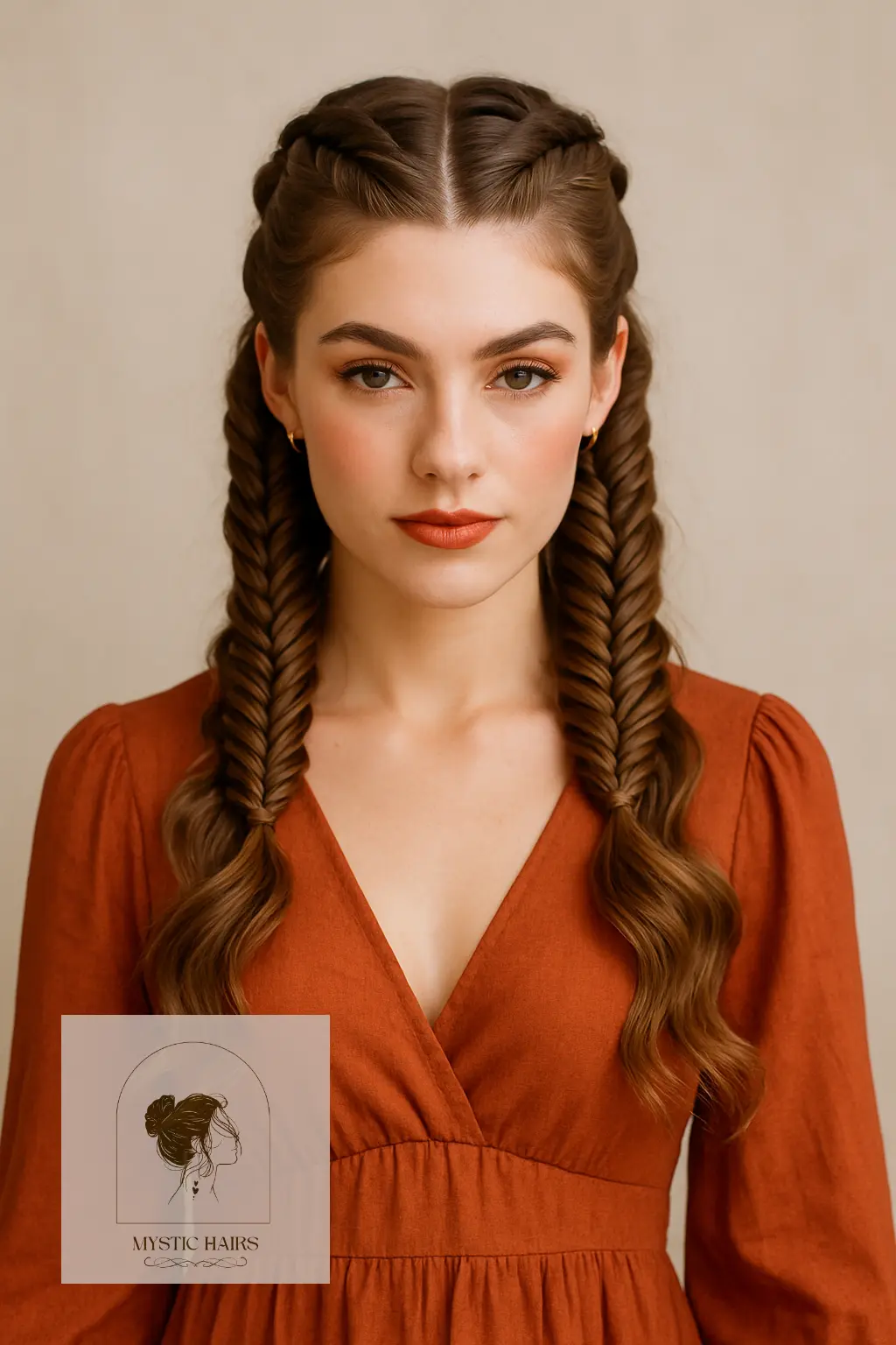Double Fishtail Half-Up Design