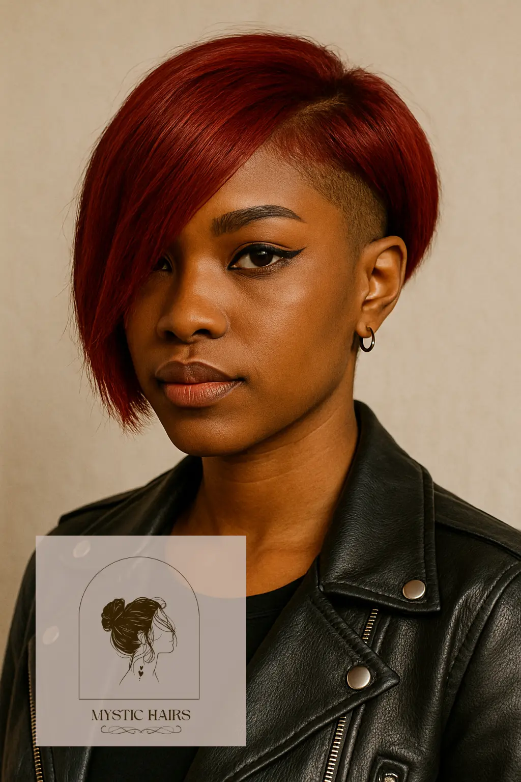 Edgy Red Bob with Undercut Nape