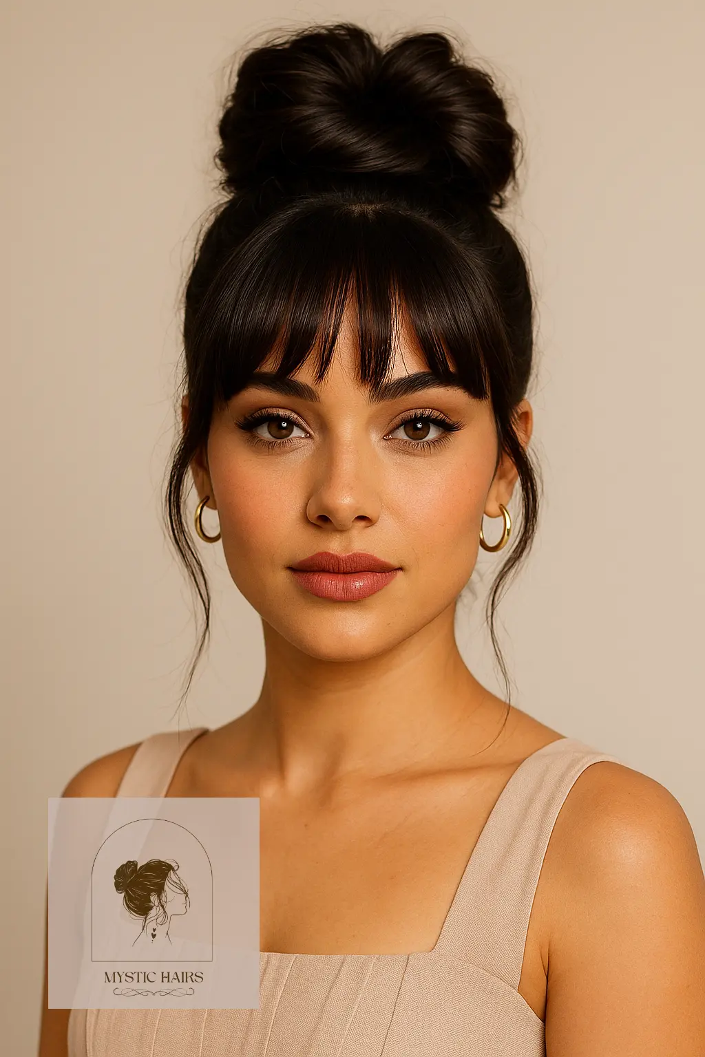 Faux Bangs With High Bun