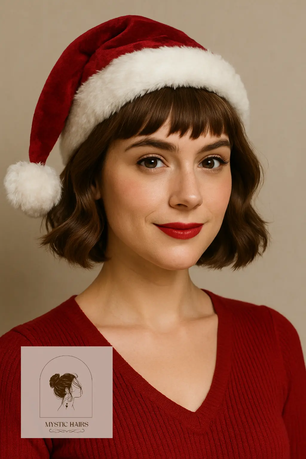 Faux Bangs with Holiday Hat