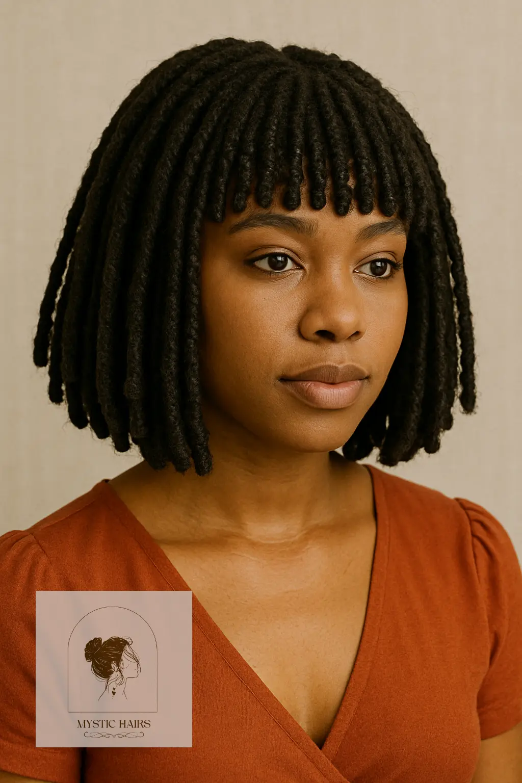 Faux Locs Bob with Crochet Bangs