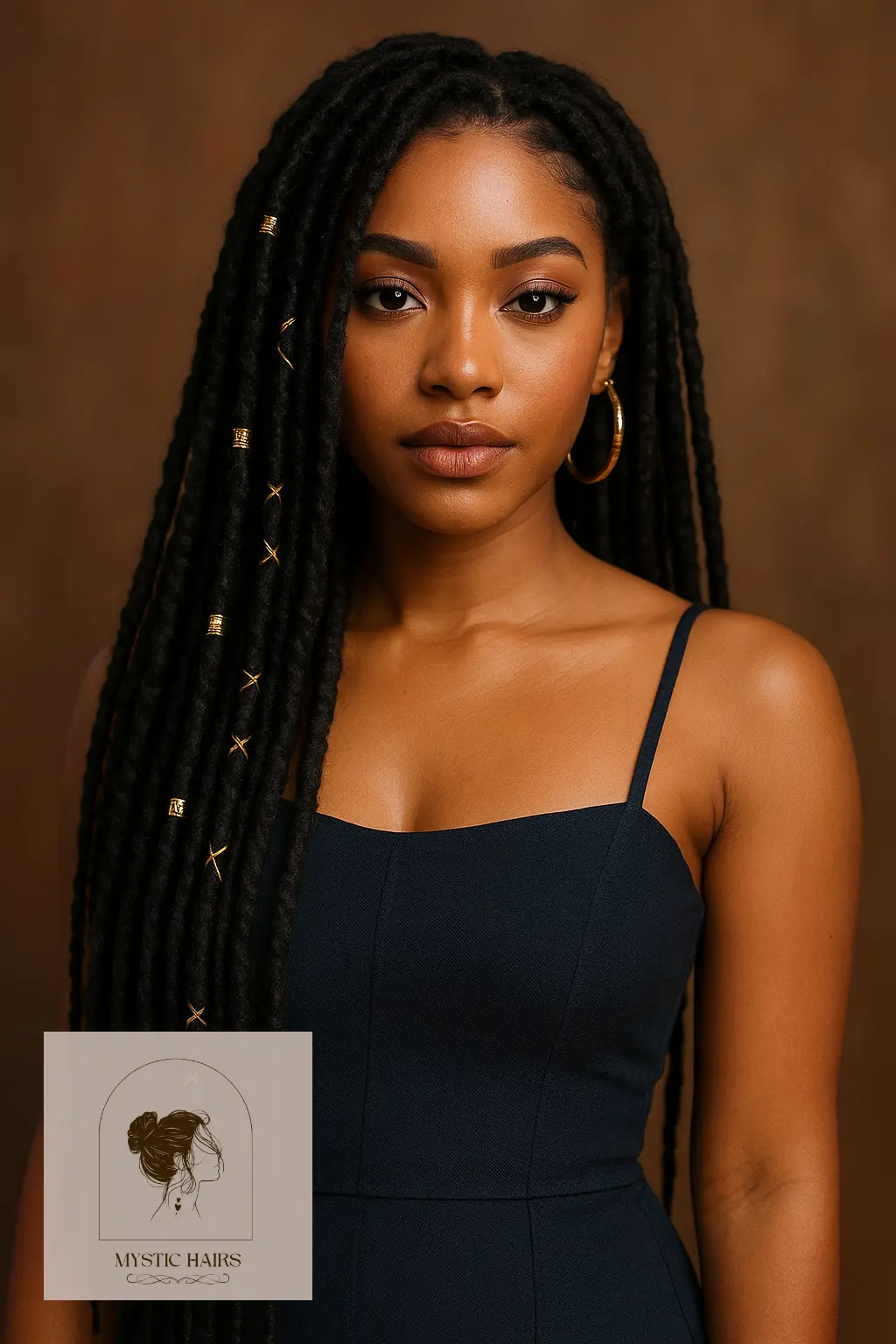 Faux Locs with Metallic Thread