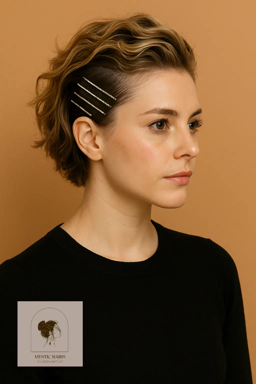 Faux Side-Shave with Pin Detailing
