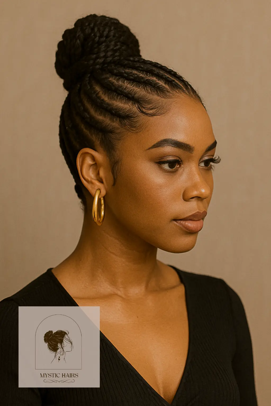 Feed-In Braids with Bun Finish