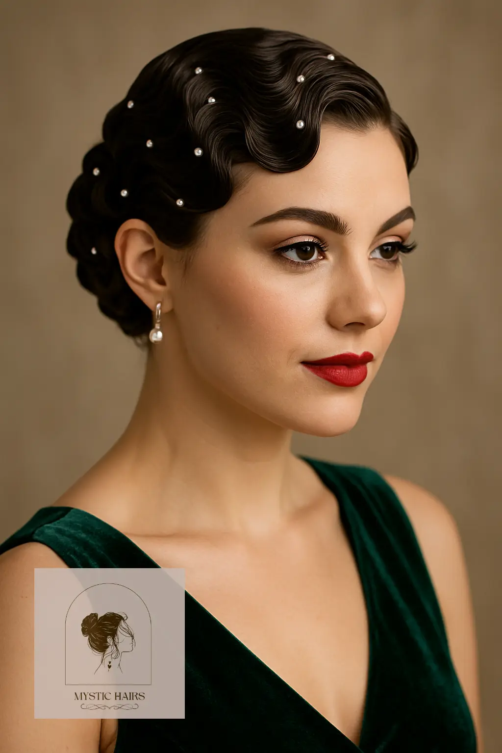 Finger Waves with Hair Gems