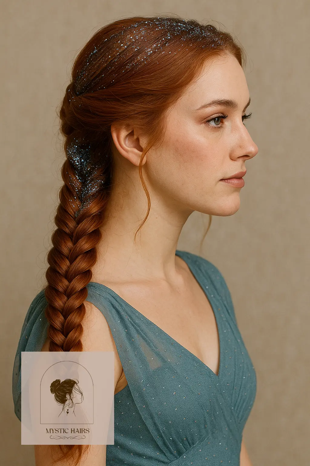 Fishtail Braid with Glitter Roots
