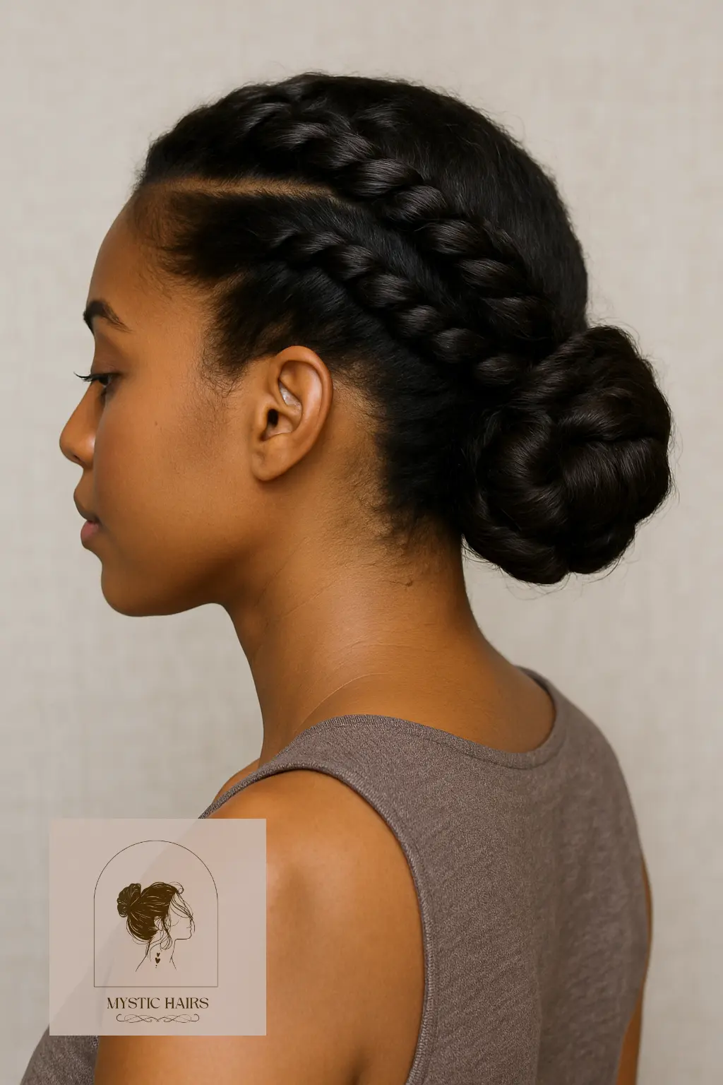 Flat Twist Crown With Twisted Bun