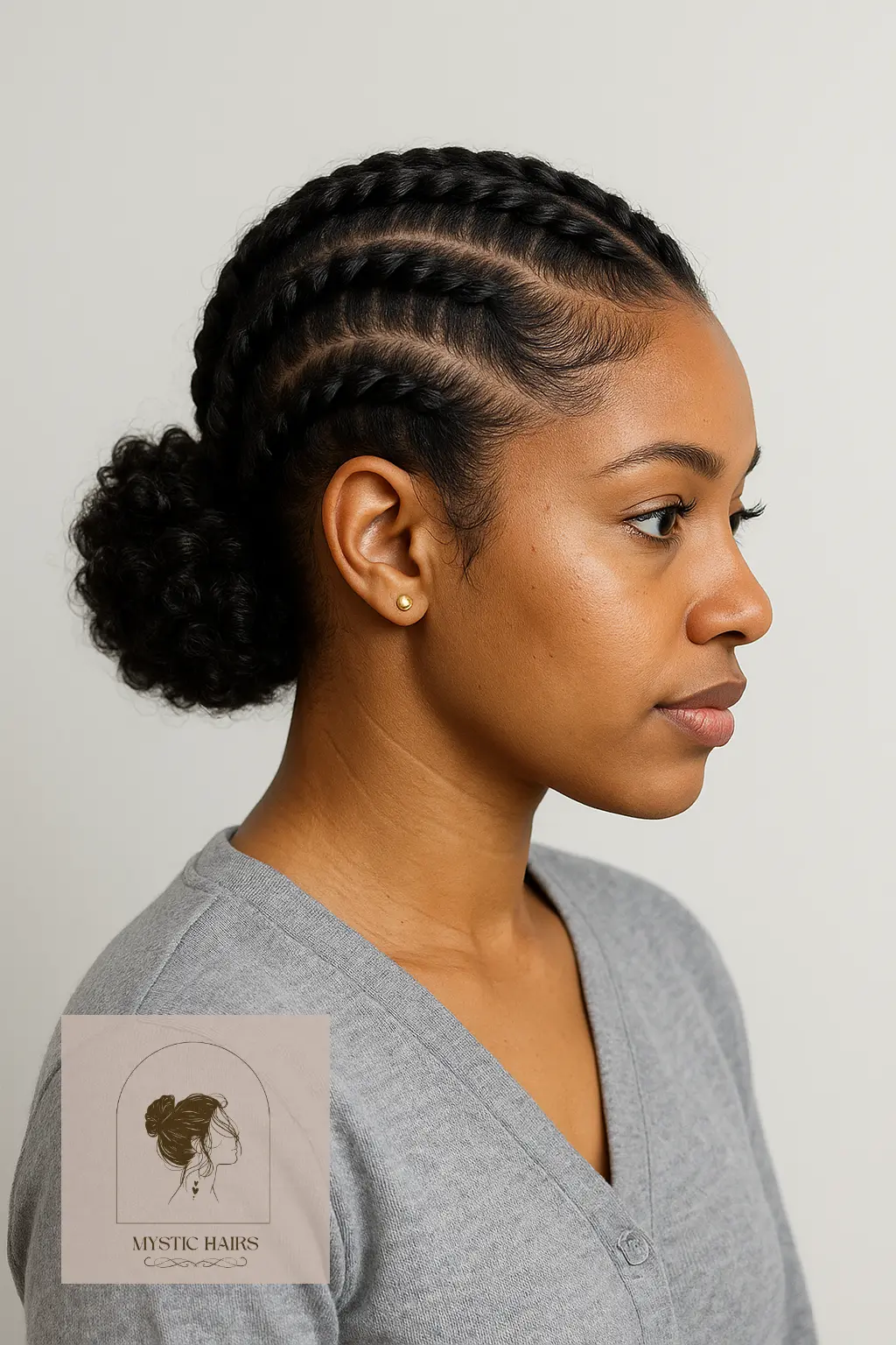 Flat Twists Into Low Bun