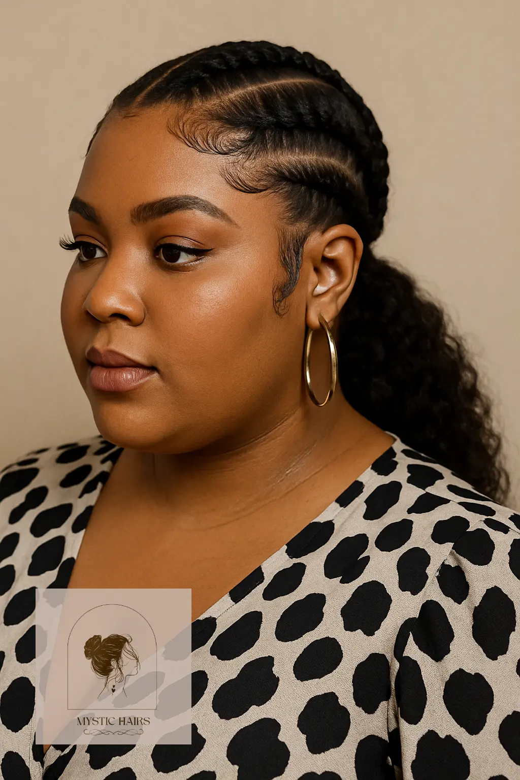 Flat Twists Into Low Ponytail
