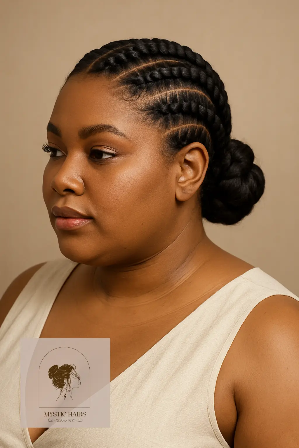 Flat Twists into Low Bun