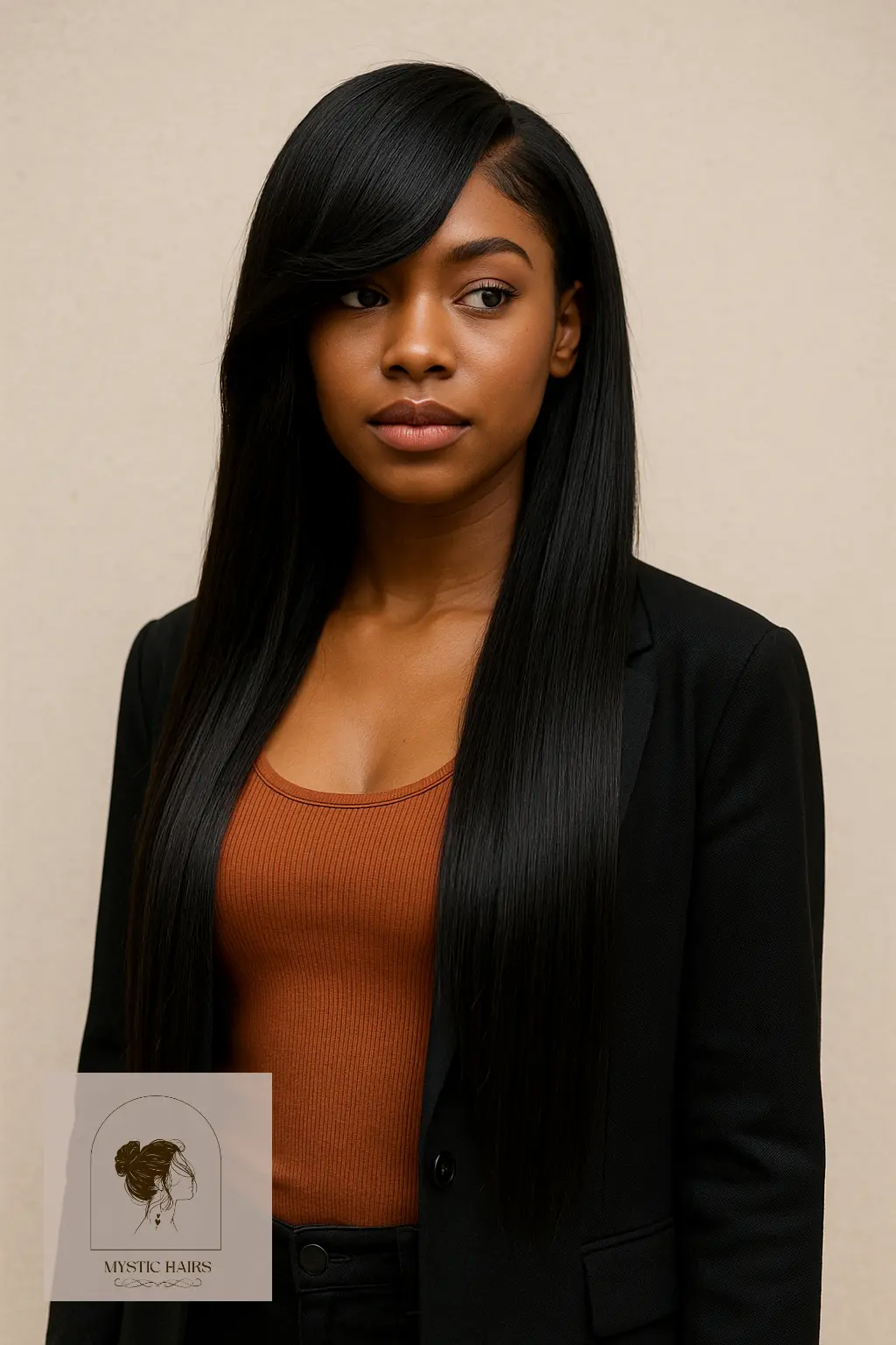 Flip-Over Bangs with Long Lengths