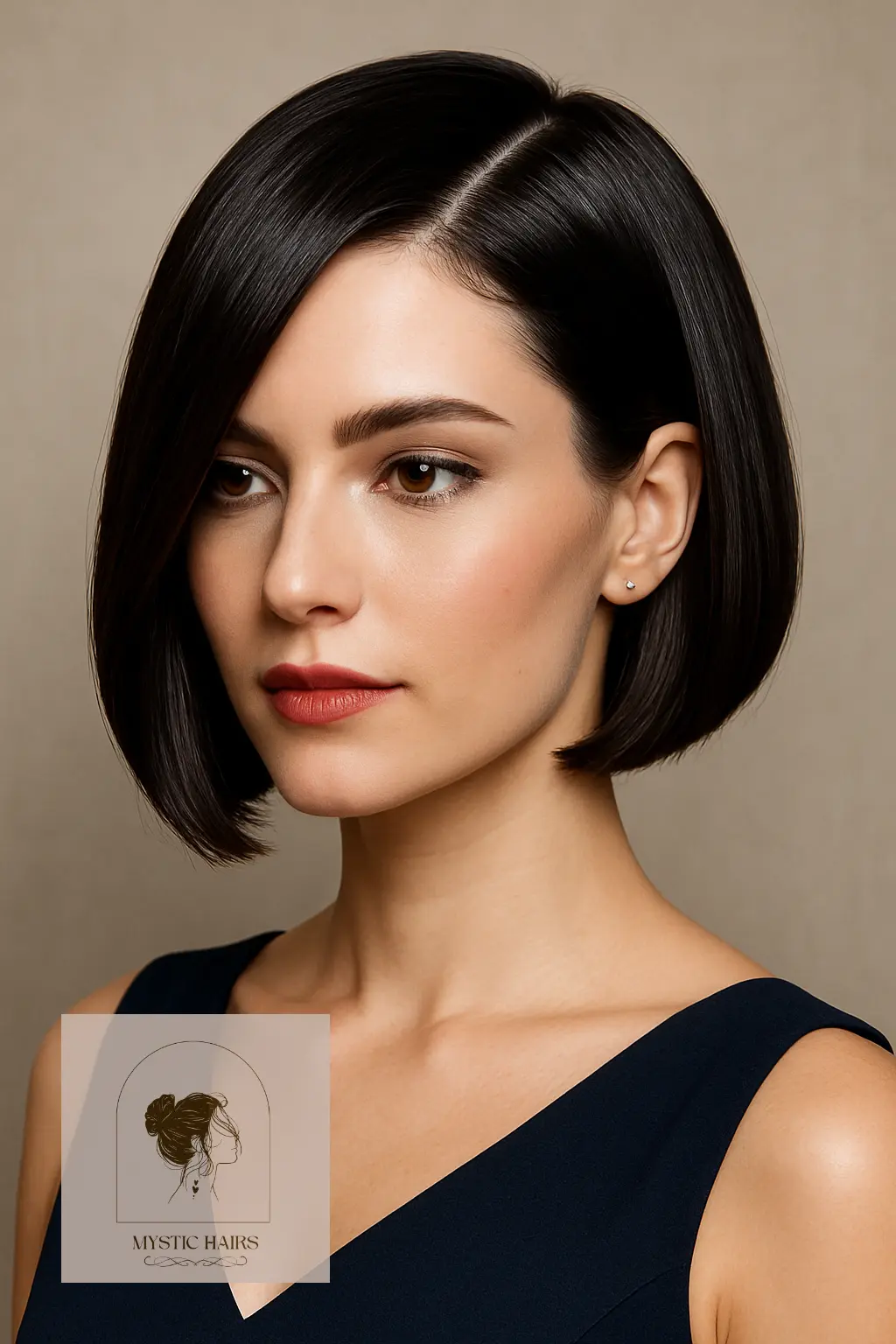 Glossy A-Line Bob with Deep Part