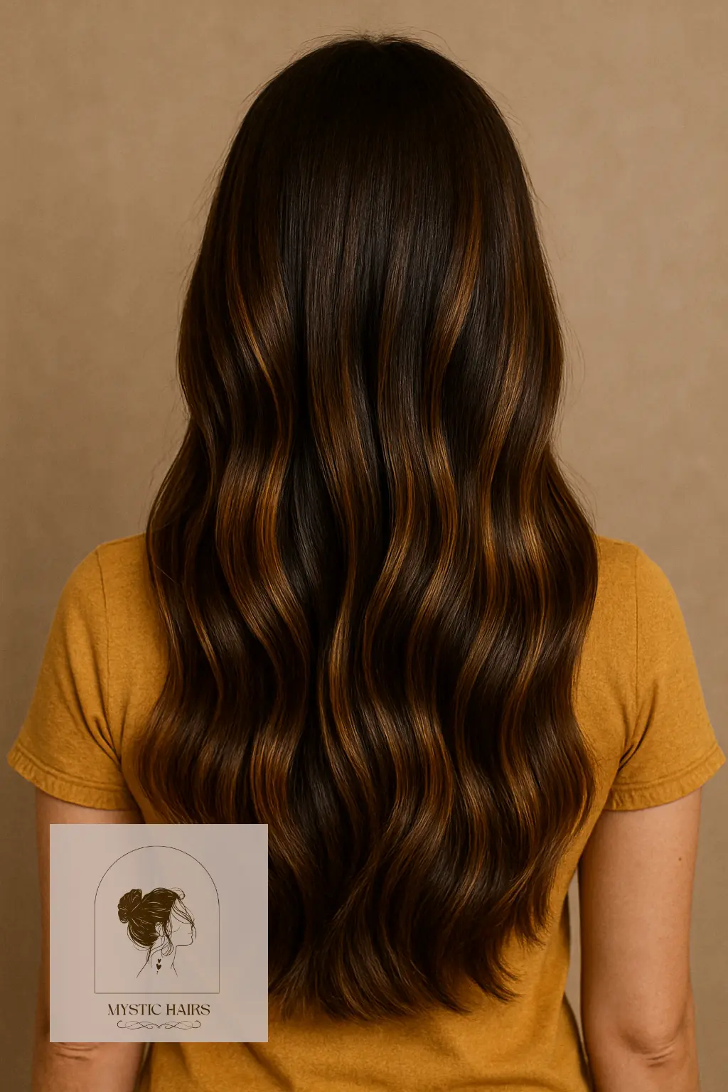 Glossy Brunette with Honey Ribbons