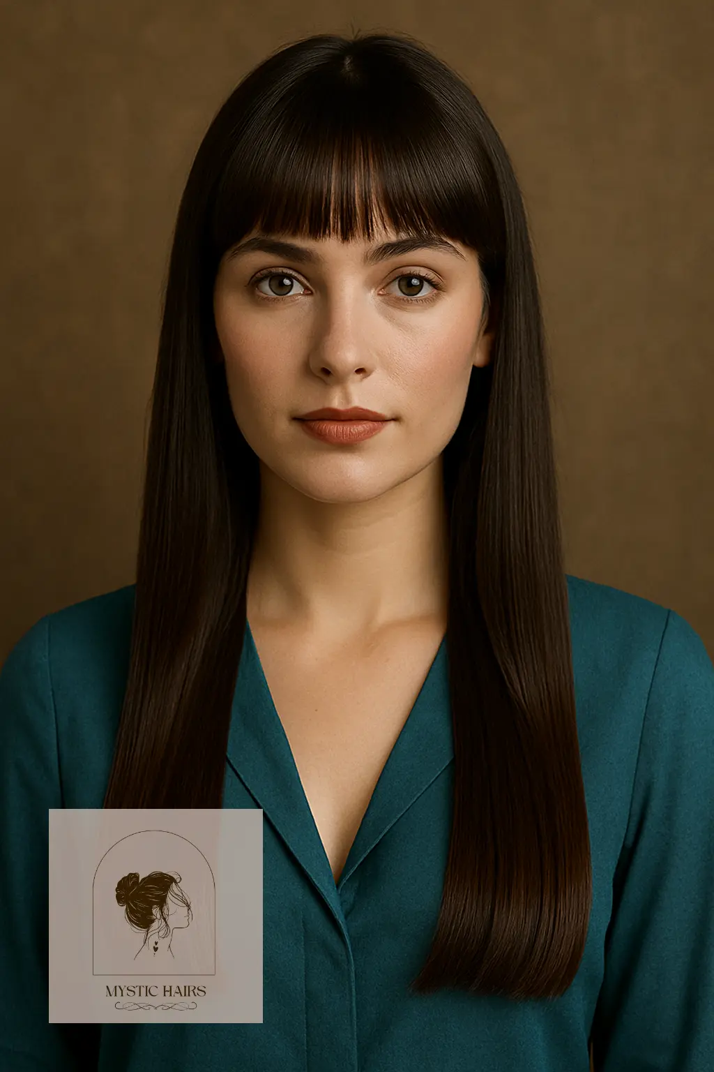 Glossy Straight Hair with Defined Fringe