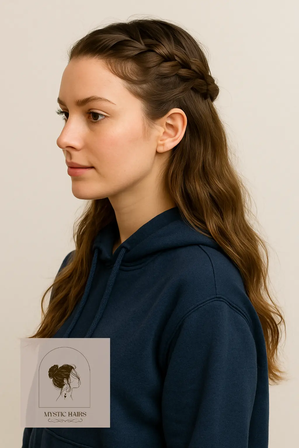 Half-Up Braid with Loose Hair