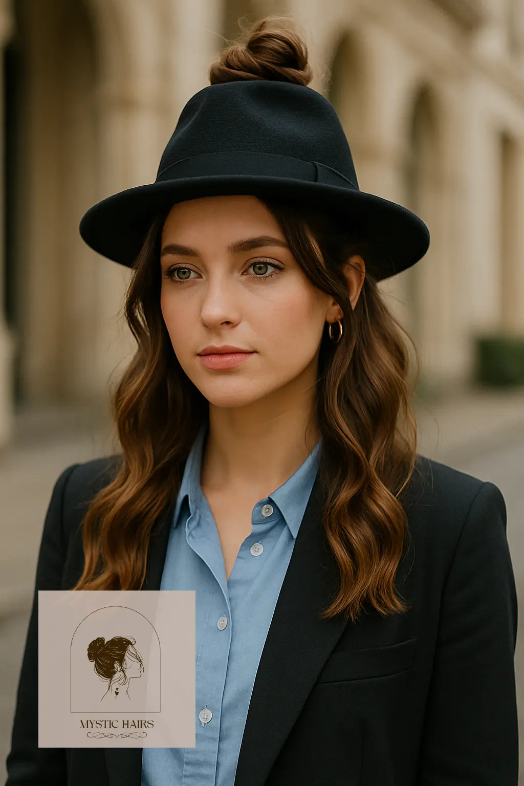 Half-Up Bun with Waves
