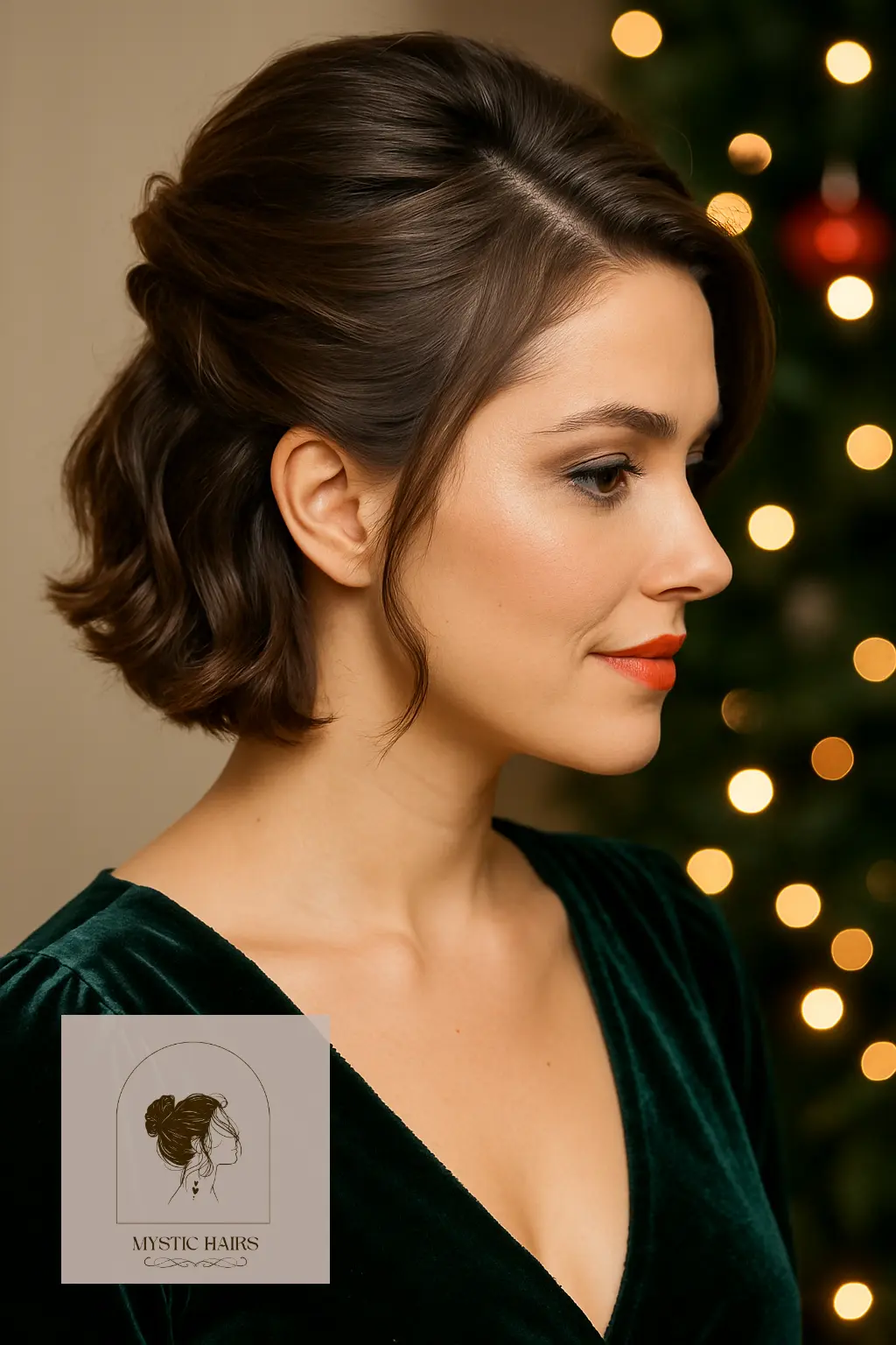Half-Up French Twist on Short Hair