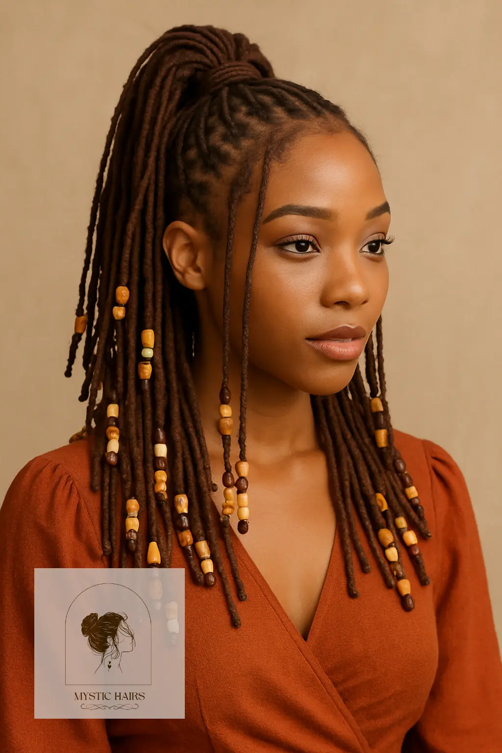 Half-Up, Half-Down Ponytail With Beads