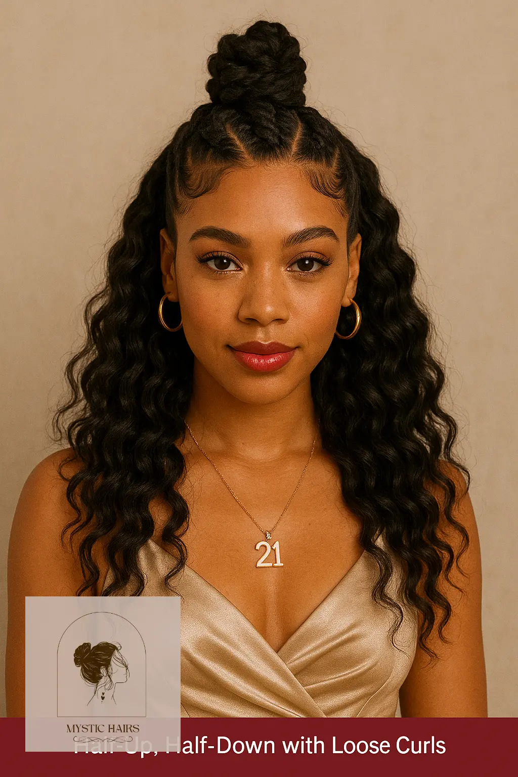 Half-Up, Half-Down with Loose Curls