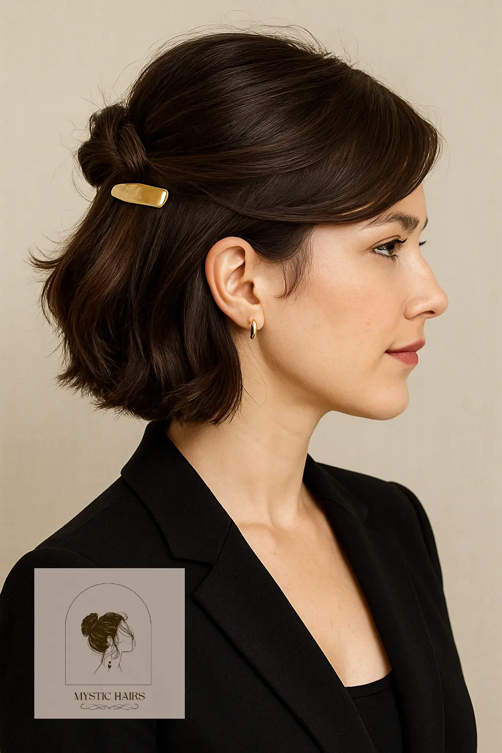 Half-Up Knot with Barrette