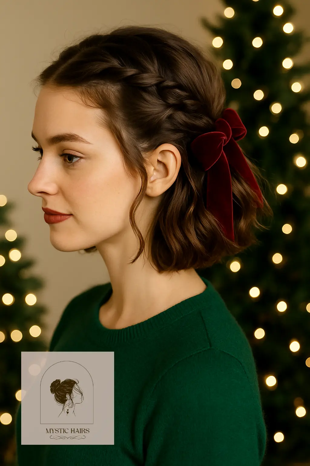 Half-Up Mini Twists with Velvet Bow