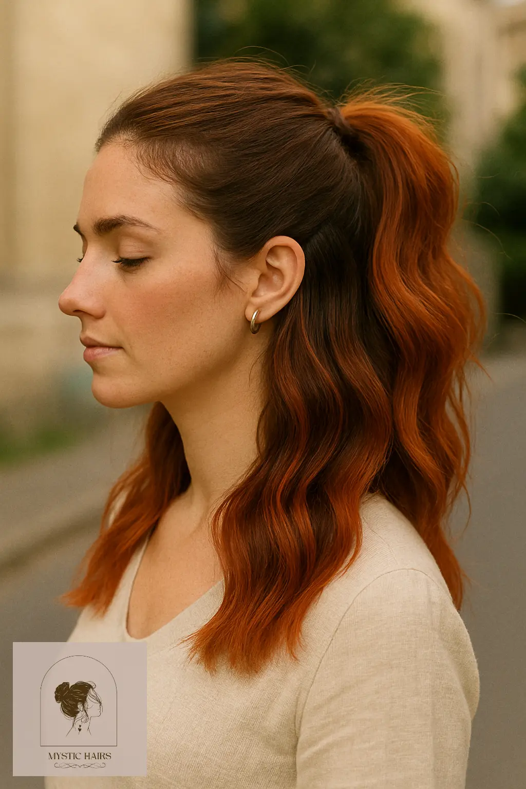 Half-Up Ponytail with Glowing Tones