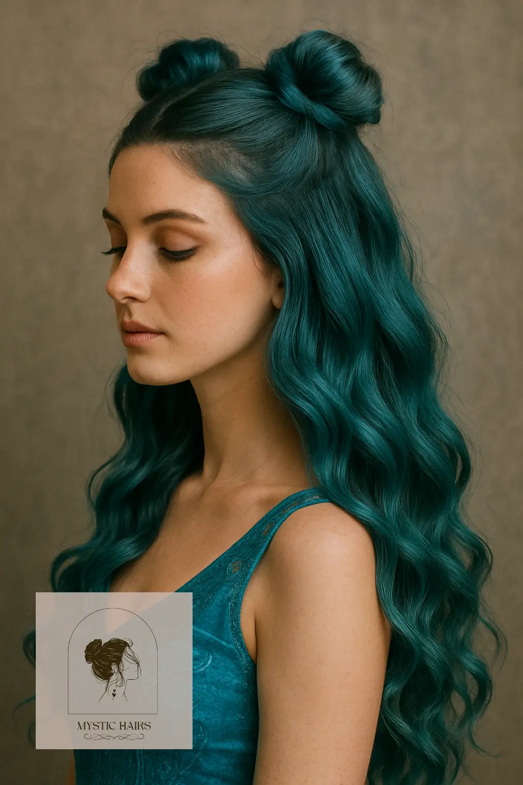 Half-Up Space Buns with Waves