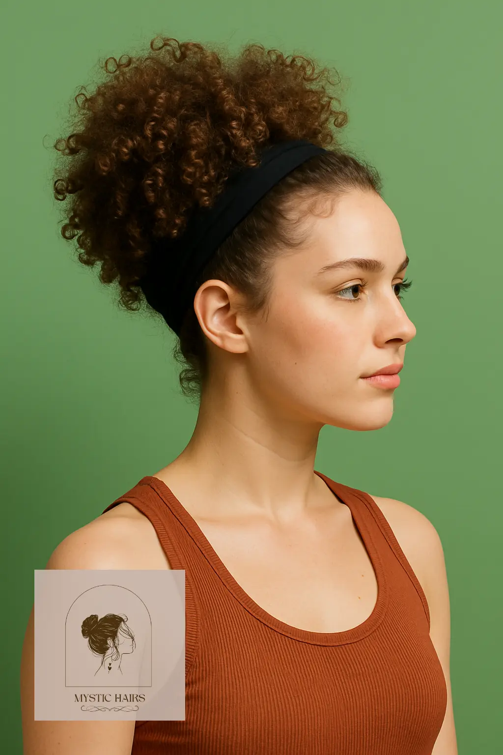 Headband Puff with Defined Curls
