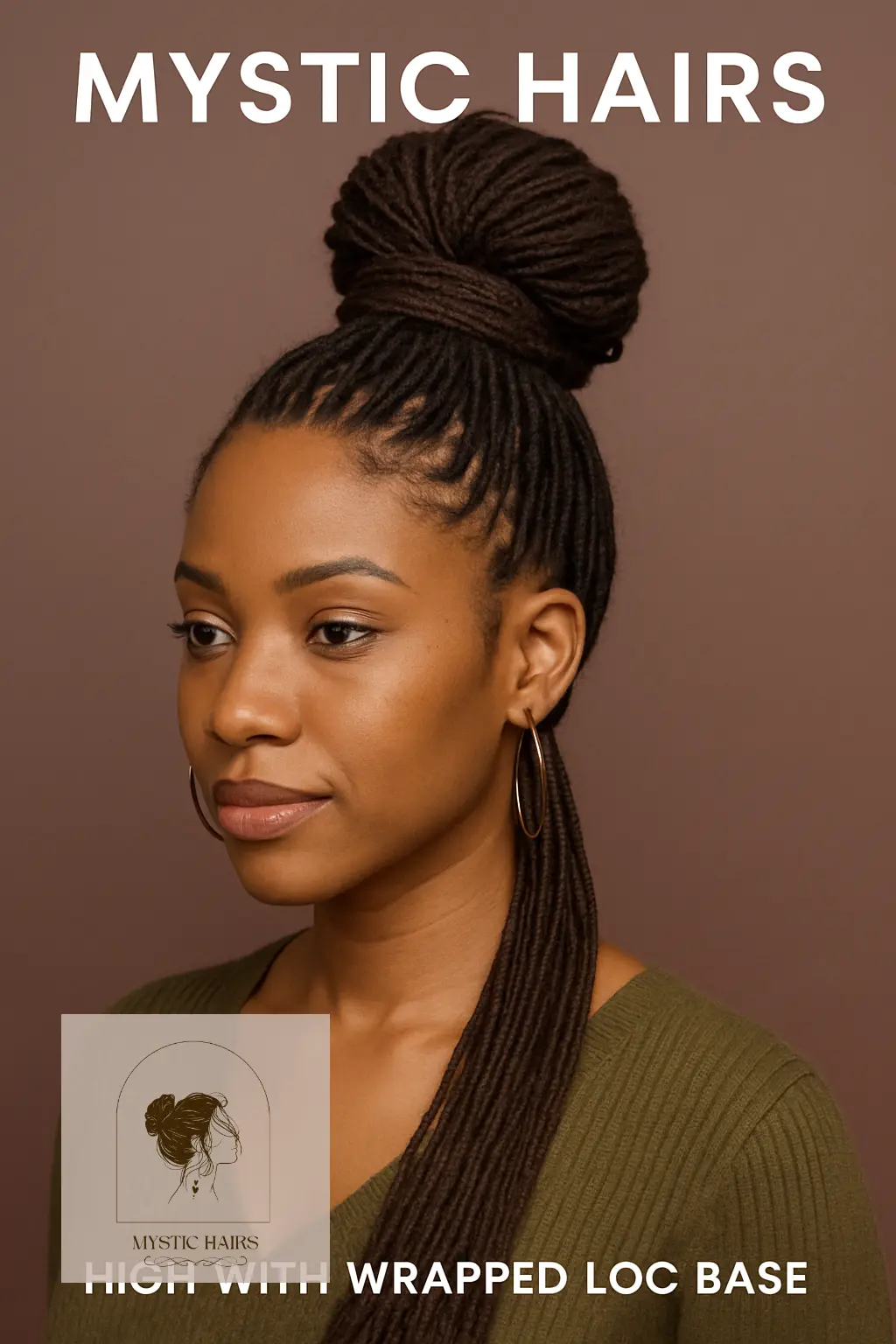 High Bun With Wrapped Loc Base
