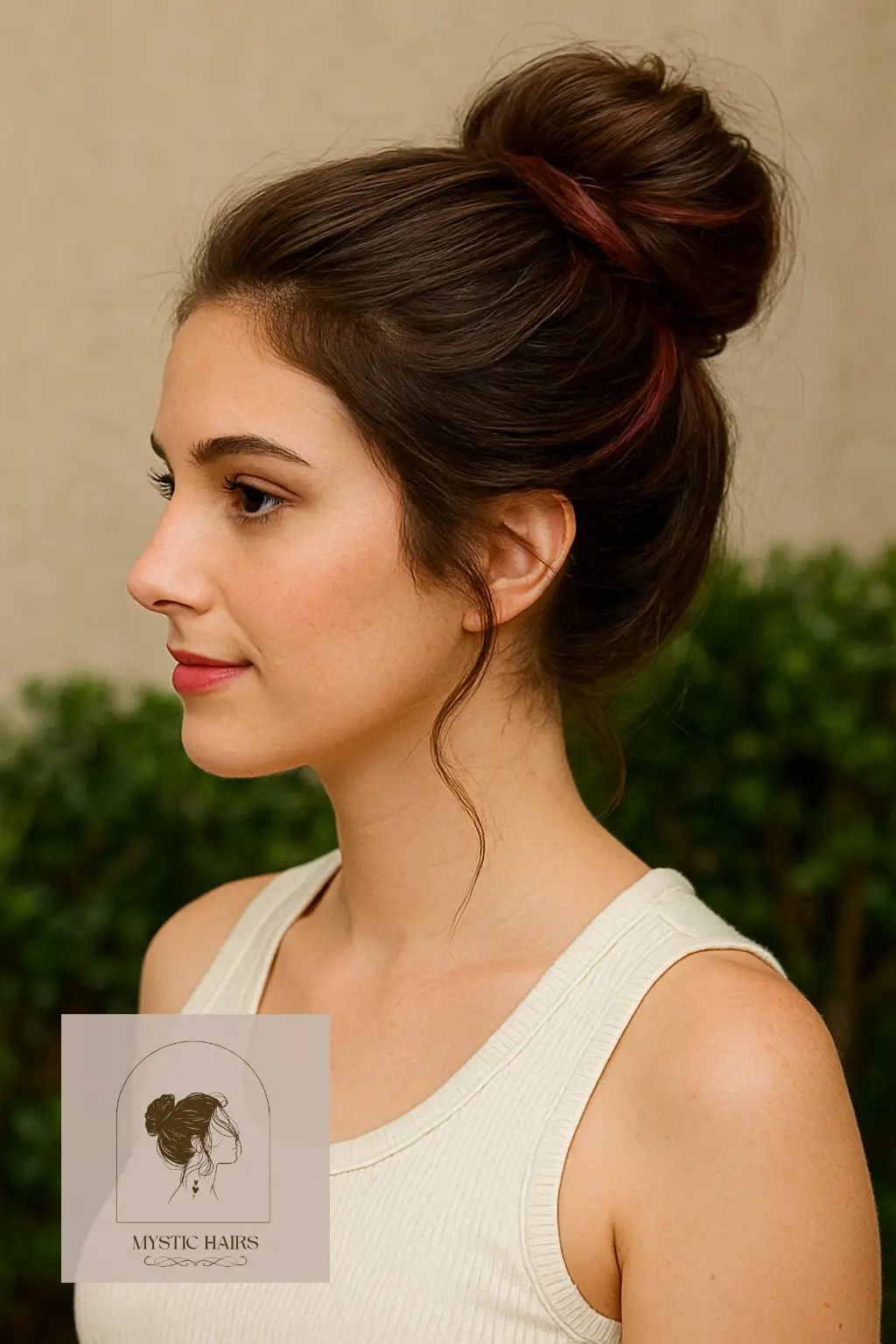 High Bun with Cherry Swirls