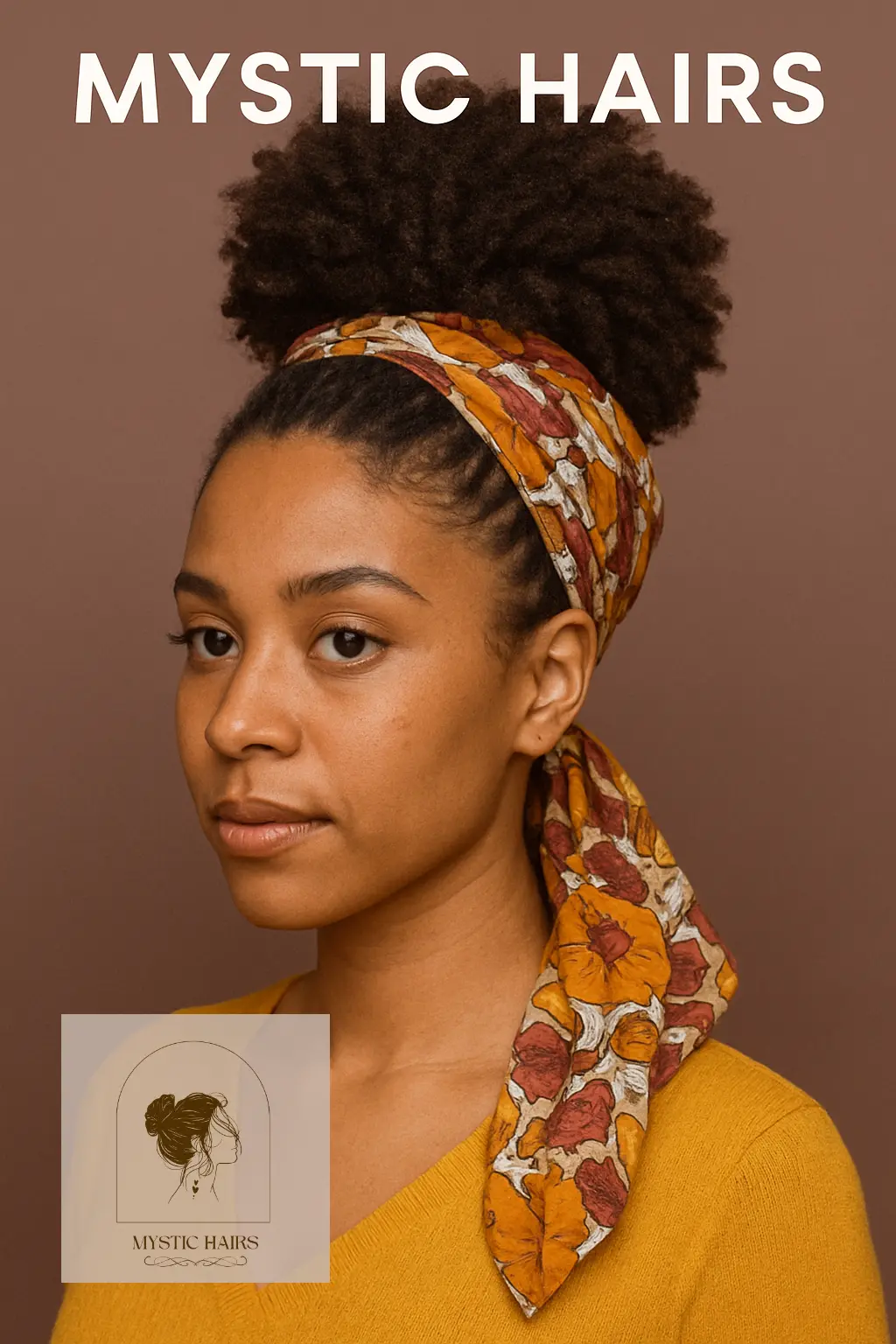 High Puff With Scarf Wrap