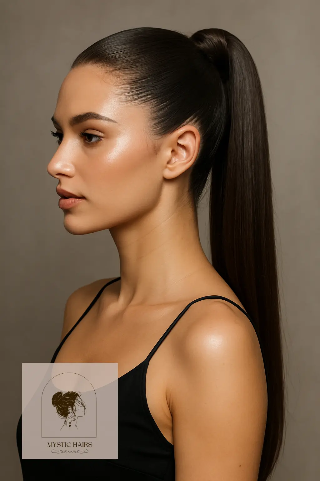 High Tight Ponytail with Glossy Finish