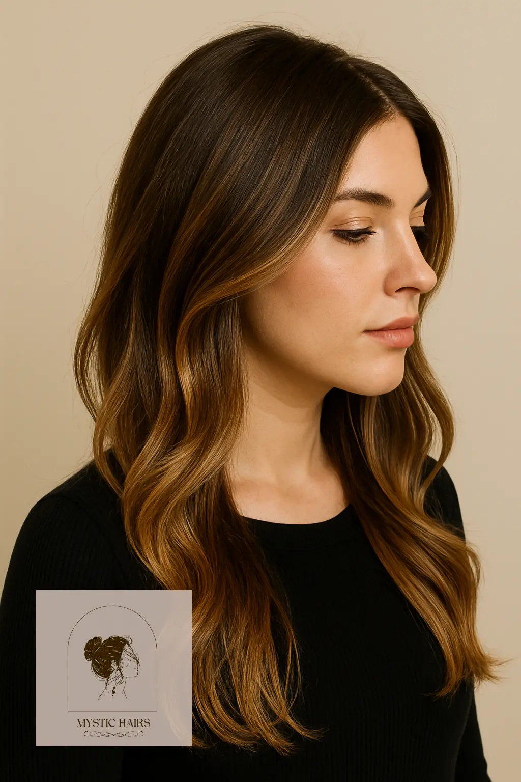 Honey Brown Balayage with Shadow Root