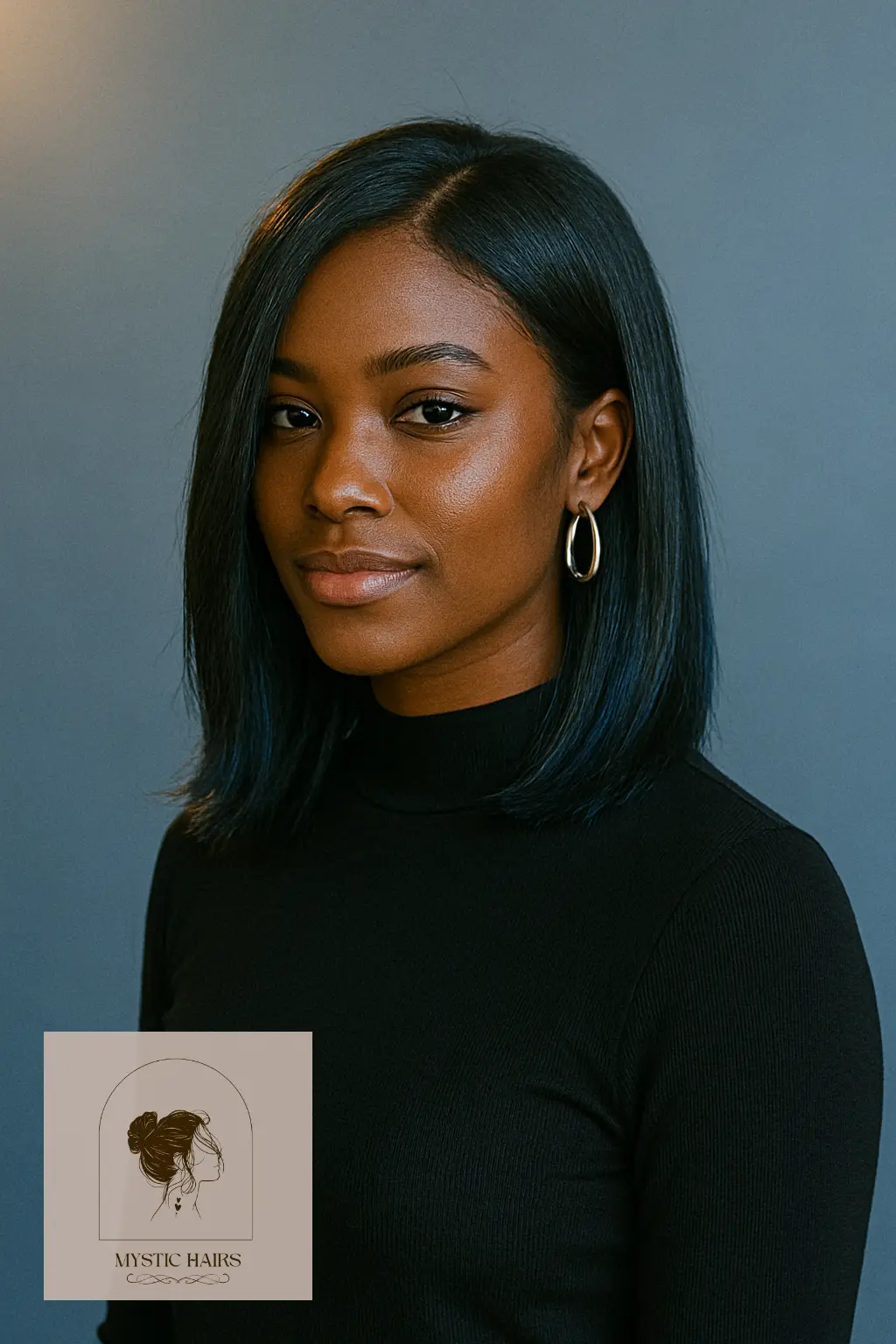 Jet Black with Blue Highlights
