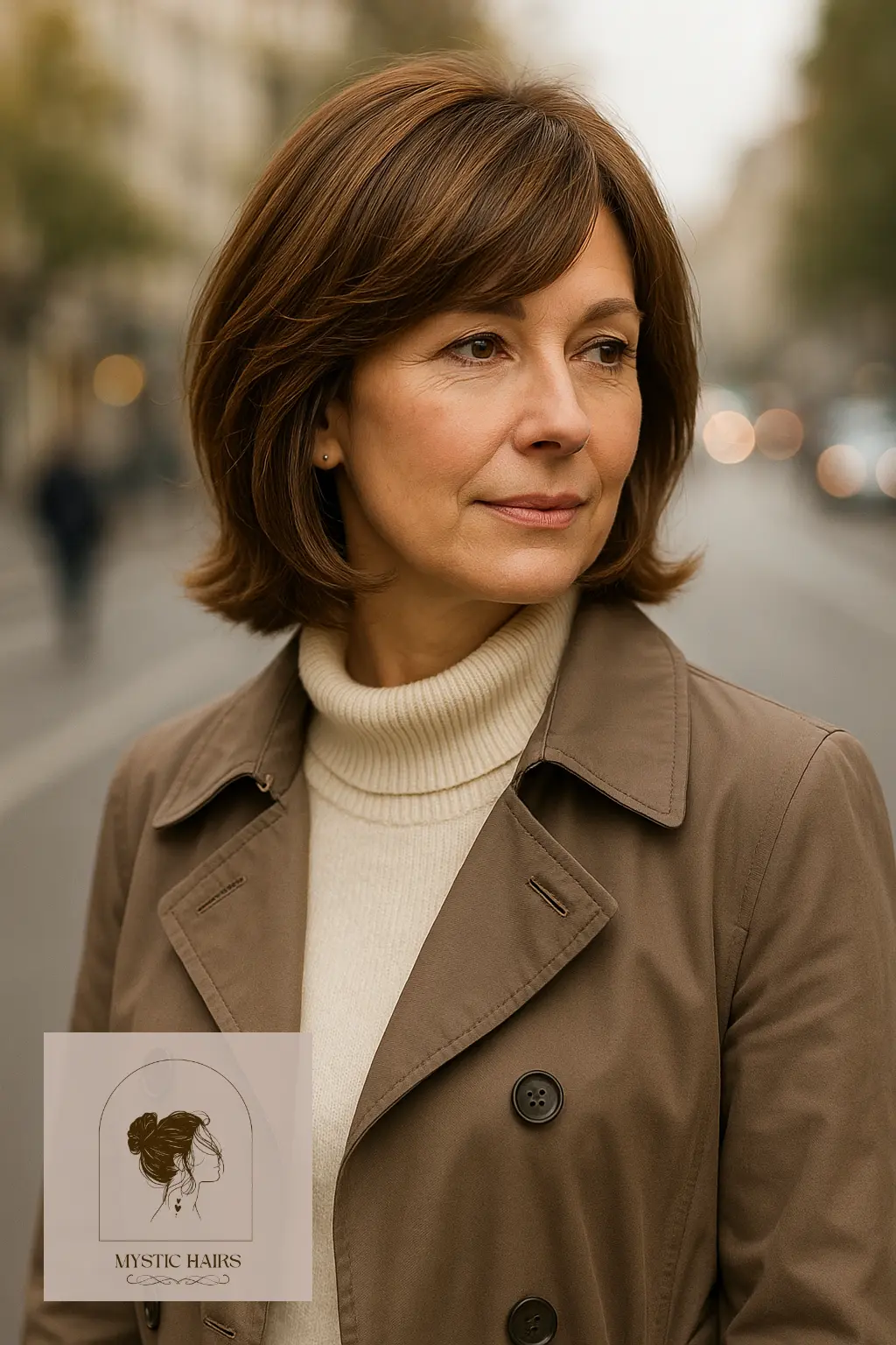 Layered Bob with Side Swept Bangs