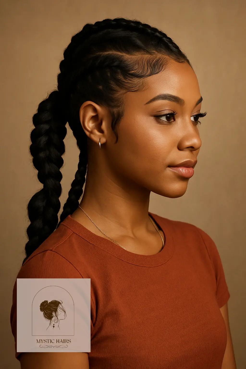 Layered Braided Ponytail With Edge Control