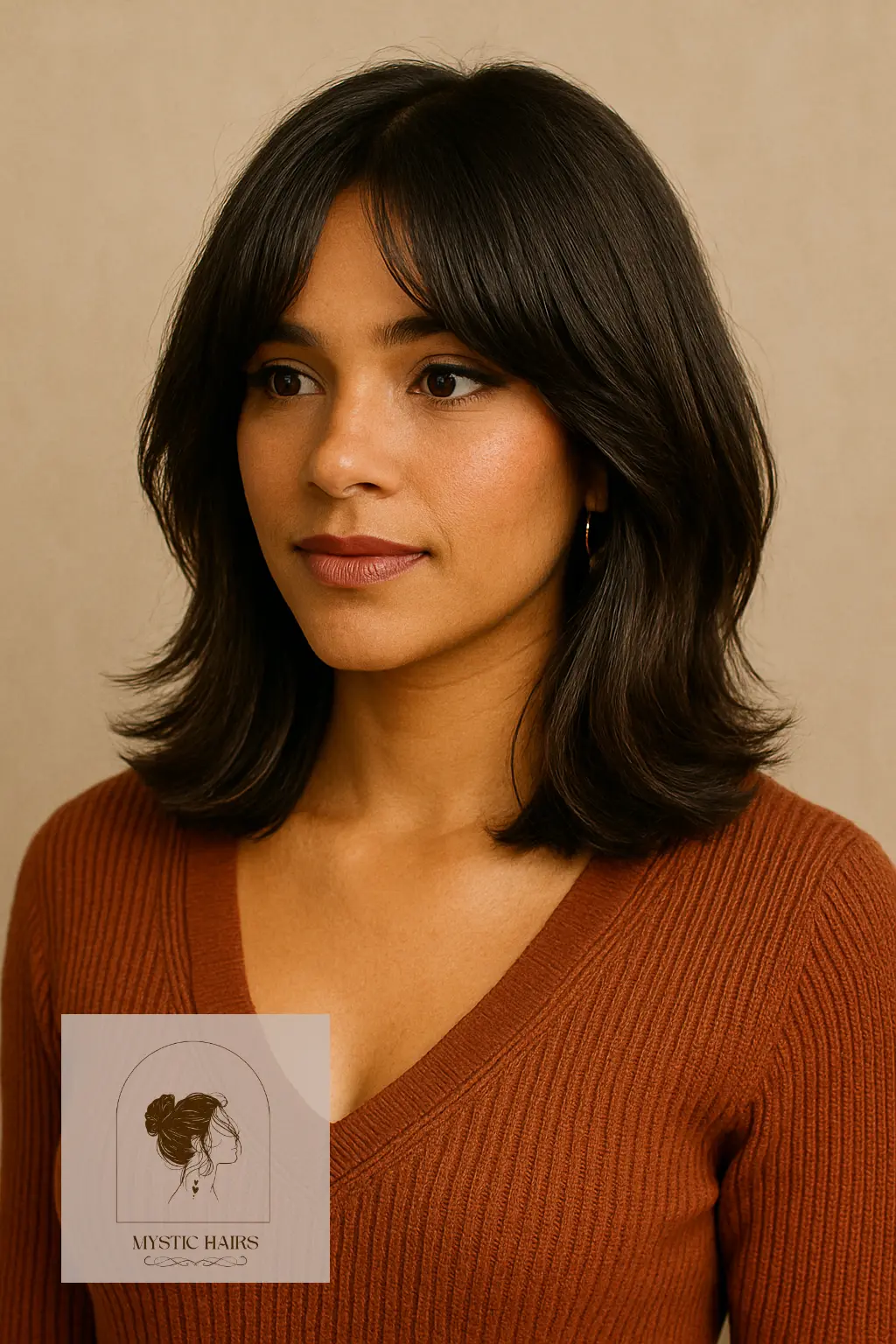 Layered Lob With Curtain Bangs
