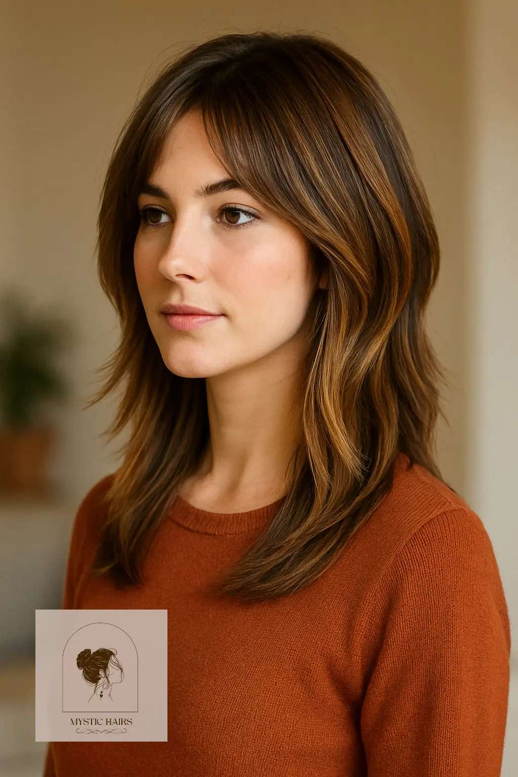 Layered V-Cut with Natural Shine