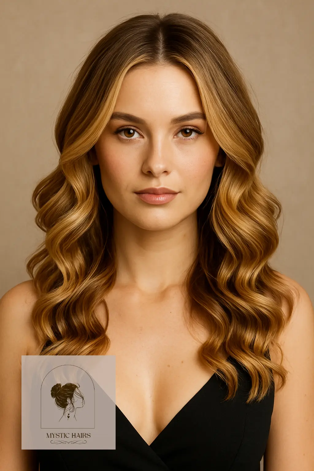 Layered Wand Curls With Middle Part
