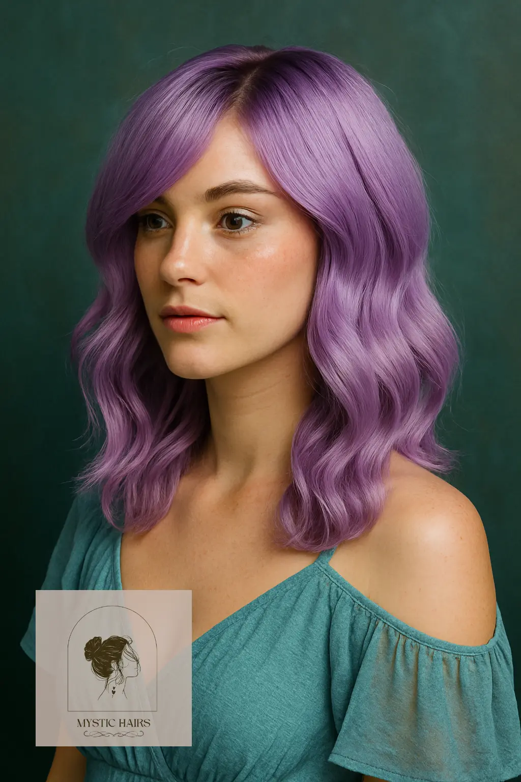 Lilac Mermaid Lob with Side Bangs