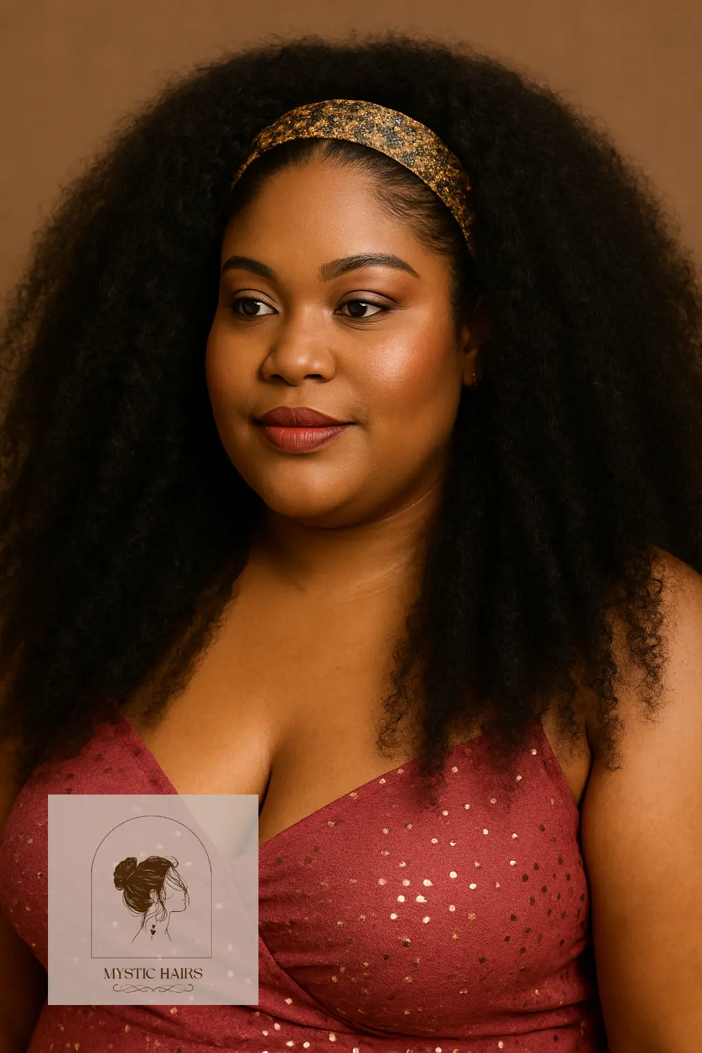 Long Afro With Bold Headband