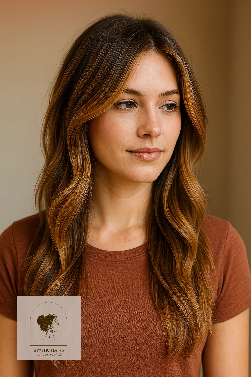 Long Layers with Caramel Shine